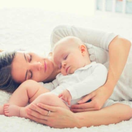 woman with postpartum fatigue
